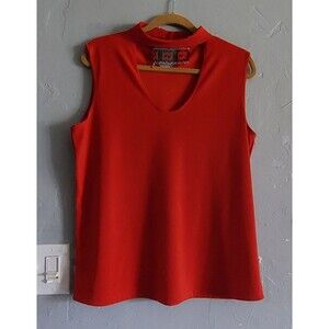 Adrian Karen L Not Label Size, Polyester Spandex, Red,Women's Tops Sleeveless.